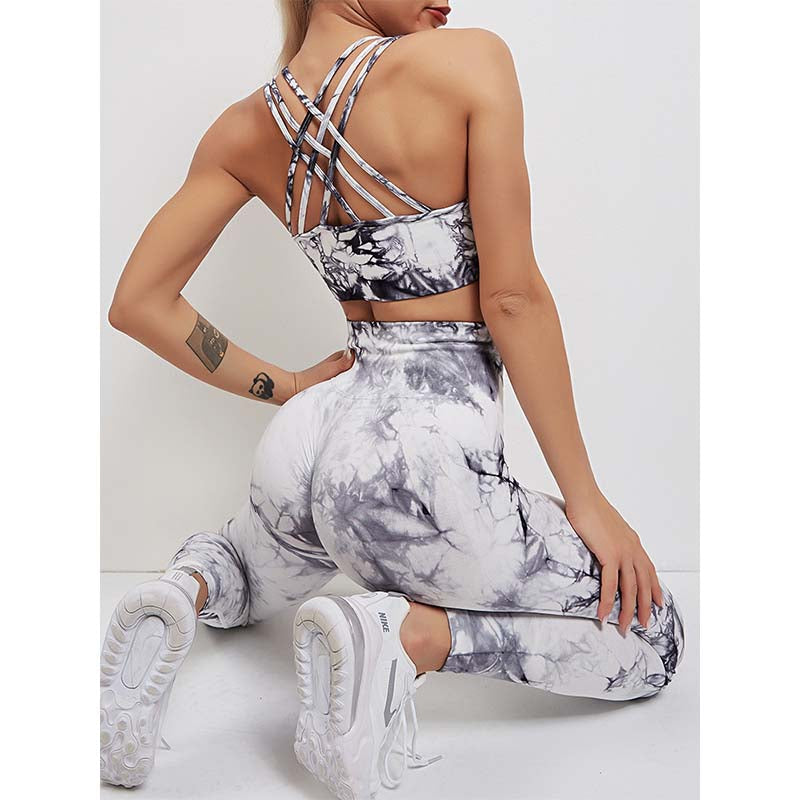 Ensemble Fitness "Mood" – Tie-Dye Sculptant & Technologie Sans Coutures