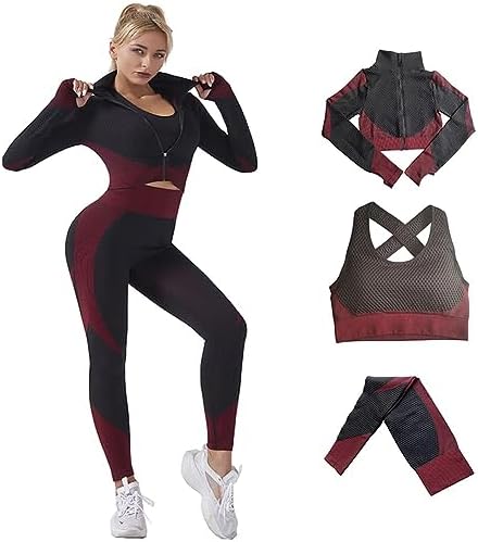 Ensemble "Total Look" 3 Pièces – Brassière, Legging & Veste Performance