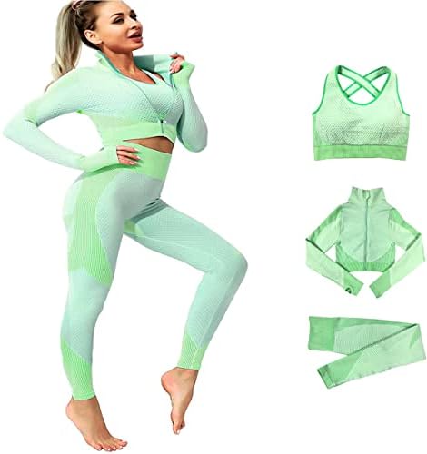 Ensemble "Total Look" 3 Pièces – Brassière, Legging & Veste Performance