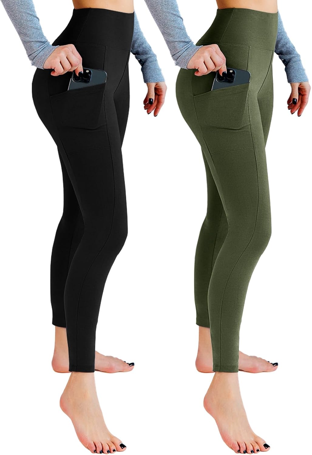 Pack Duo Leggings "Liberté" – Taille Haute & Poches Pratiques (Lot de 2)