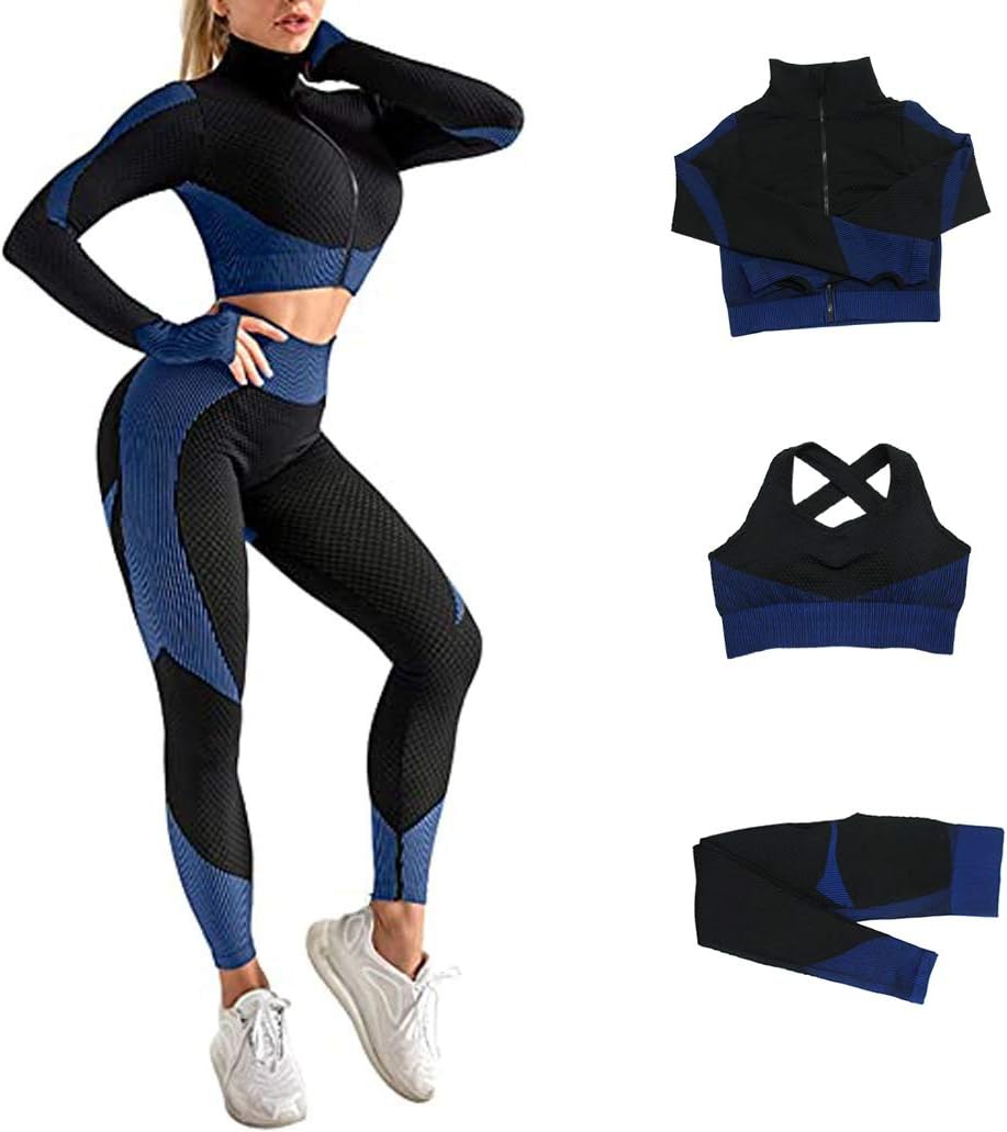 Ensemble "Total Look" 3 Pièces – Brassière, Legging & Veste Performance
