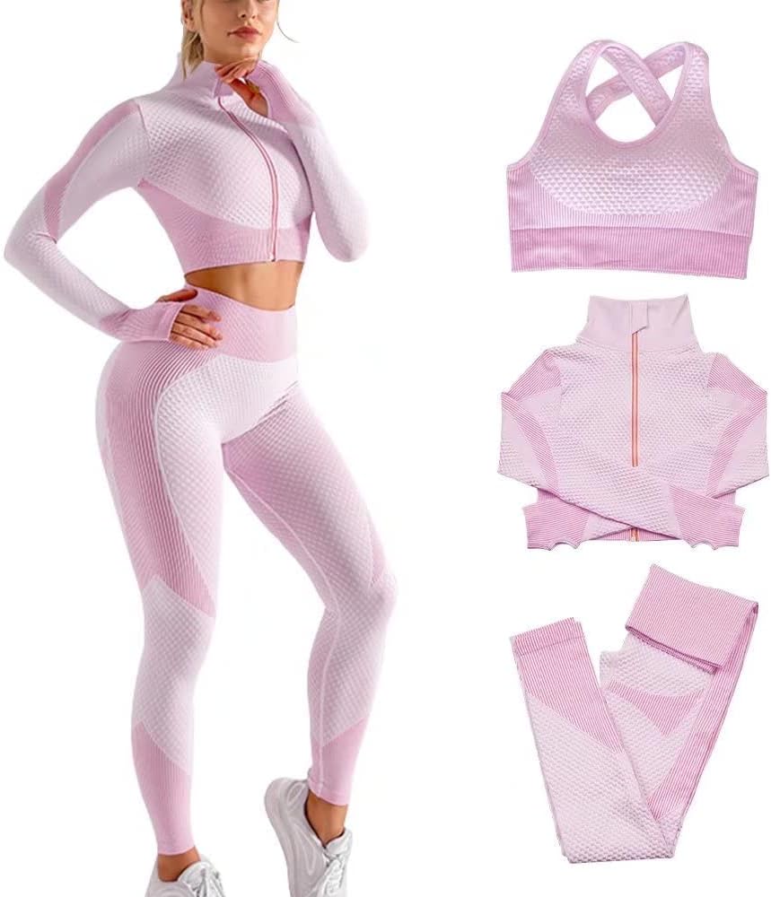 Ensemble "Total Look" 3 Pièces – Brassière, Legging & Veste Performance