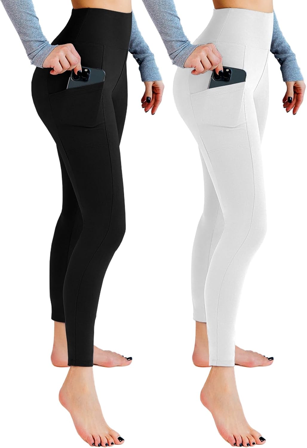 Pack Duo Leggings "Liberté" – Taille Haute & Poches Pratiques (Lot de 2)