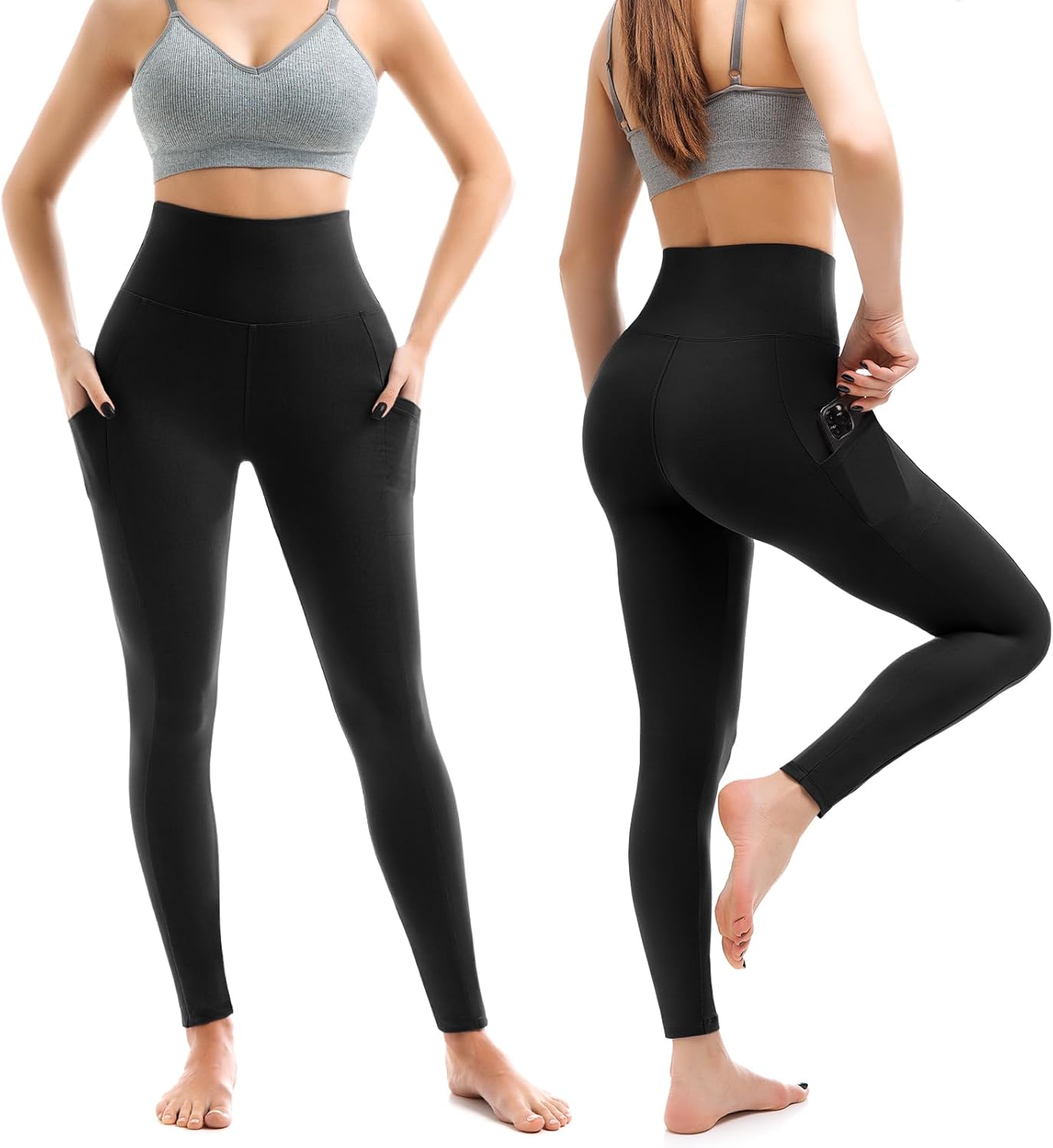 Pack Duo Leggings "Liberté" – Taille Haute & Poches Pratiques (Lot de 2)