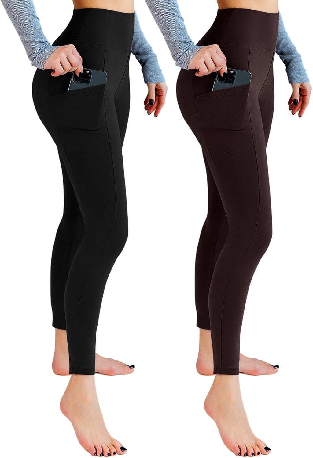 Pack Duo Leggings "Liberté" – Taille Haute & Poches Pratiques (Lot de 2)