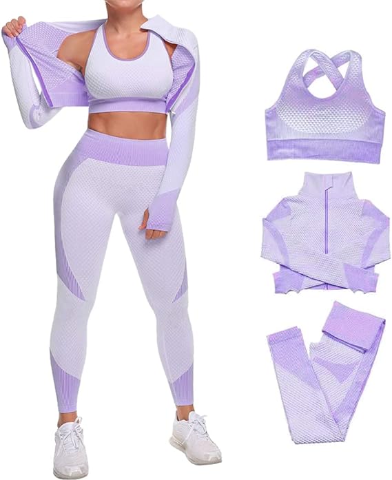 Ensemble "Total Look" 3 Pièces – Brassière, Legging & Veste Performance