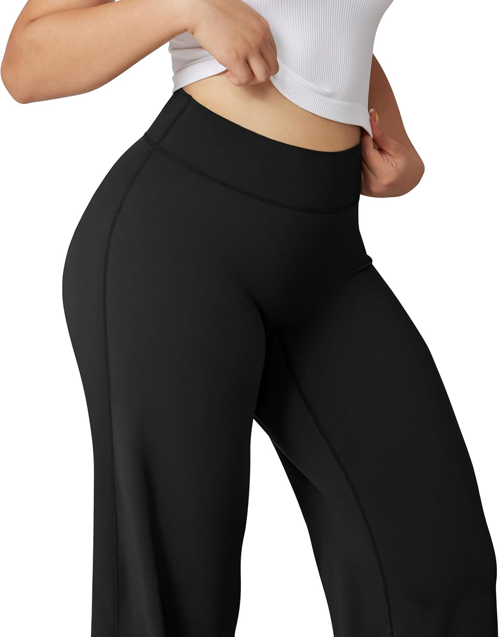 Pantalon "Élan" – Coupe Droite Fluide, Taille Haute & Confort Absolu