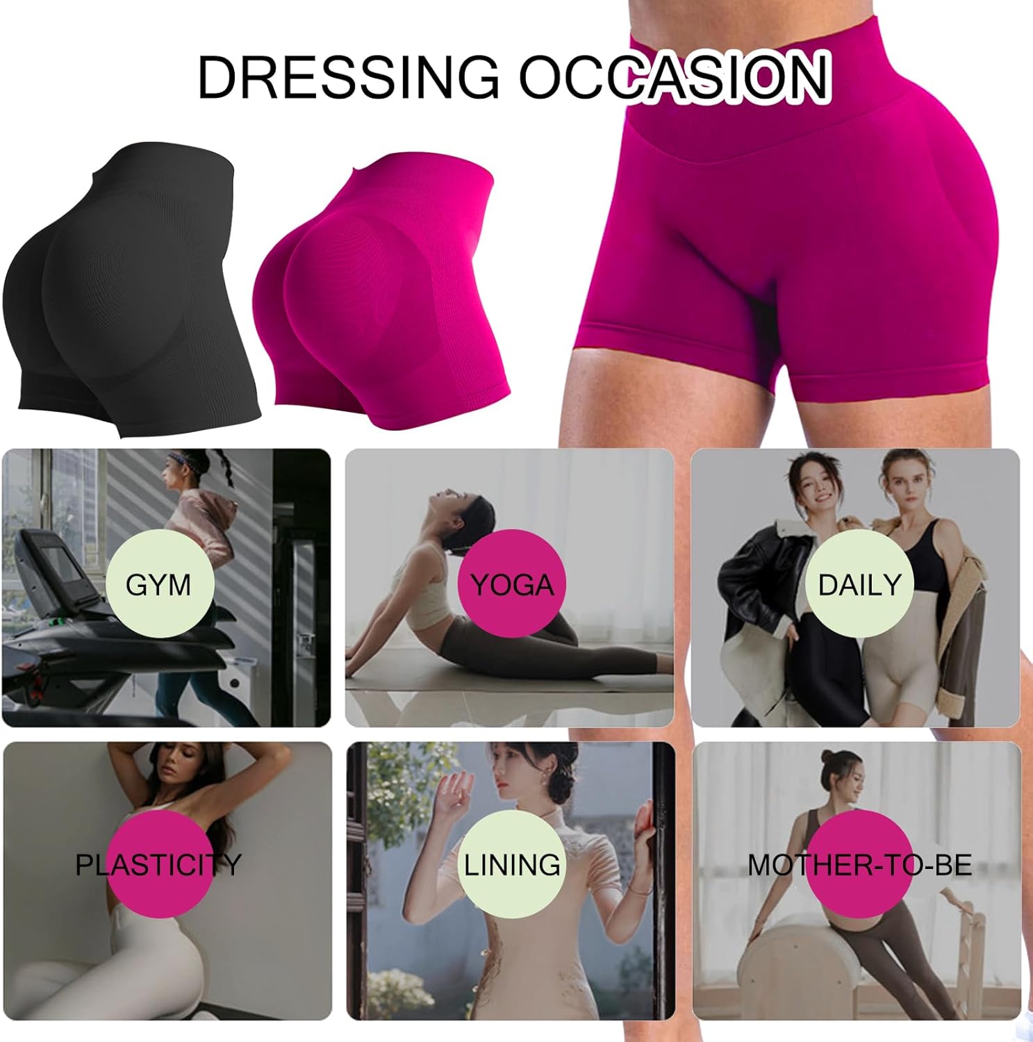 Duo Shorts Performance – Taille Haute, Anti-Friction & Gainant (Pack de 2)