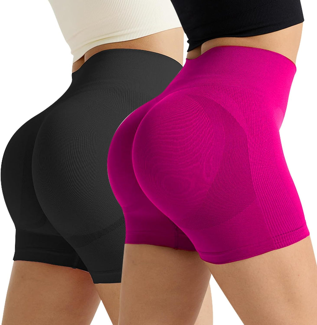 Duo Shorts Performance – Taille Haute, Anti-Friction & Gainant (Pack de 2)