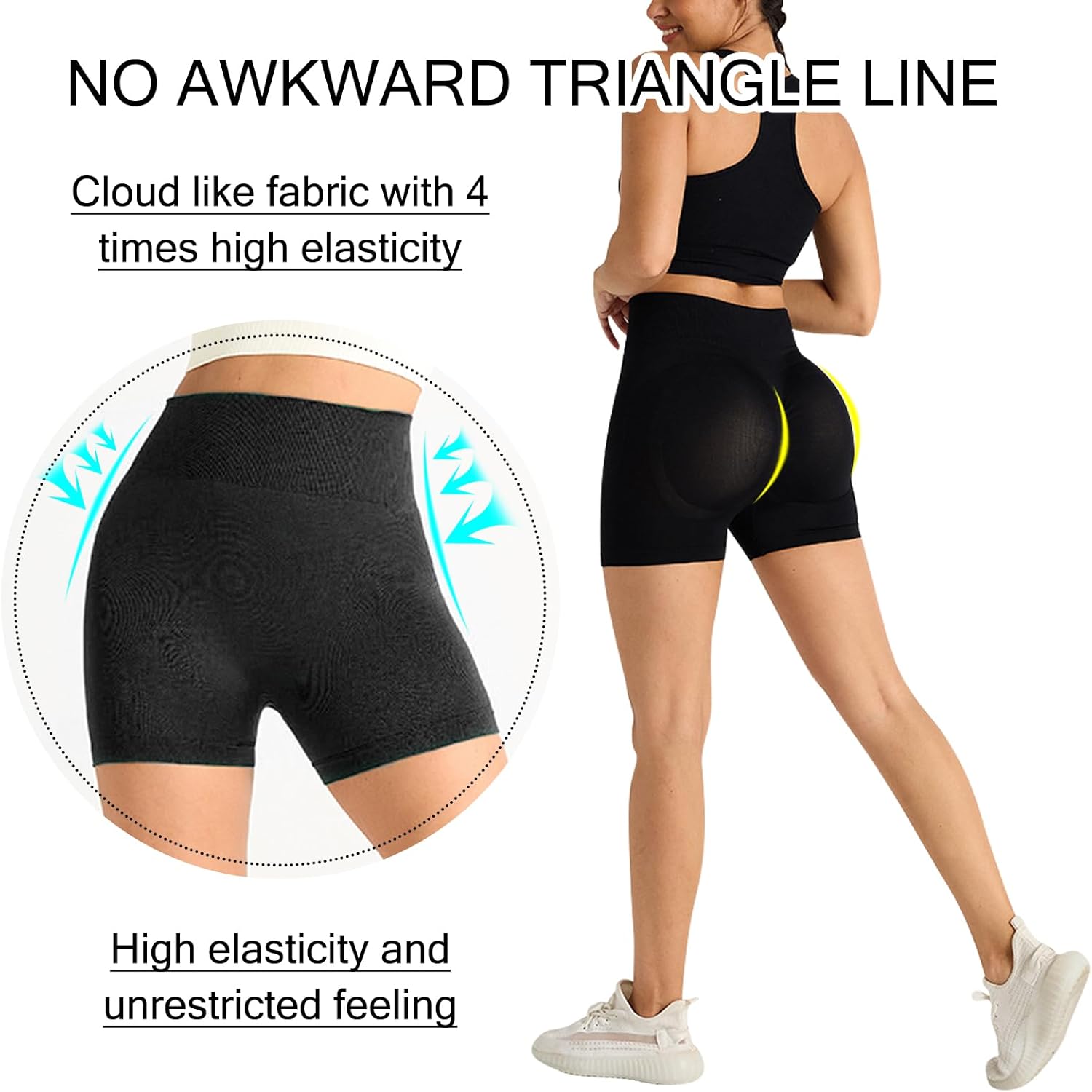 Duo Shorts Performance – Taille Haute, Anti-Friction & Gainant (Pack de 2)