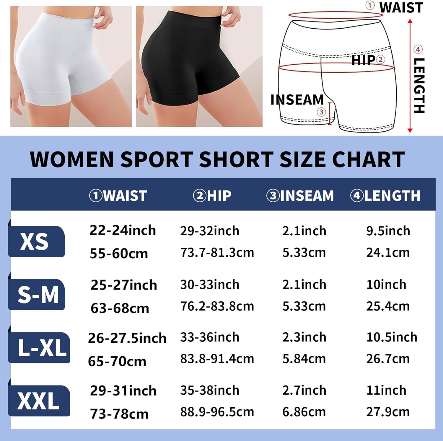 Short de Sport Performance – Taille Haute, Gainant & Anti-Friction